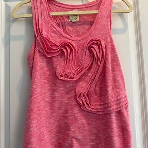 Anthropologie Pink Ruffle Tank Top
